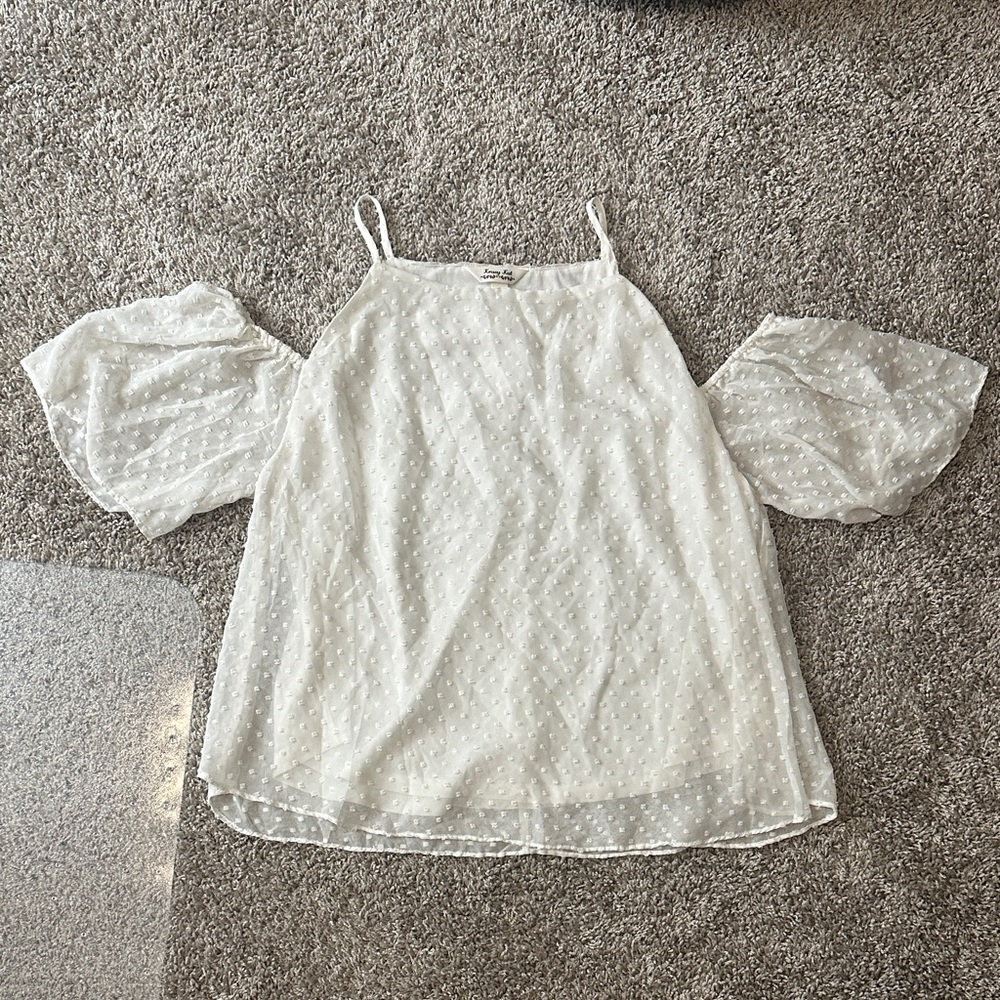 Krazy Kat White Swiss Dot Blouse